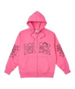 Palace Sp5der Zip Hoodie ‘Shock Pink’ Palace Logo