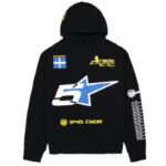 Sp5der Pit Crew Oversized Hoodie Black