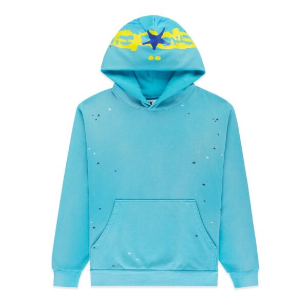 SP5DER HEAVY WEB HOODIE LIGHT BLUE