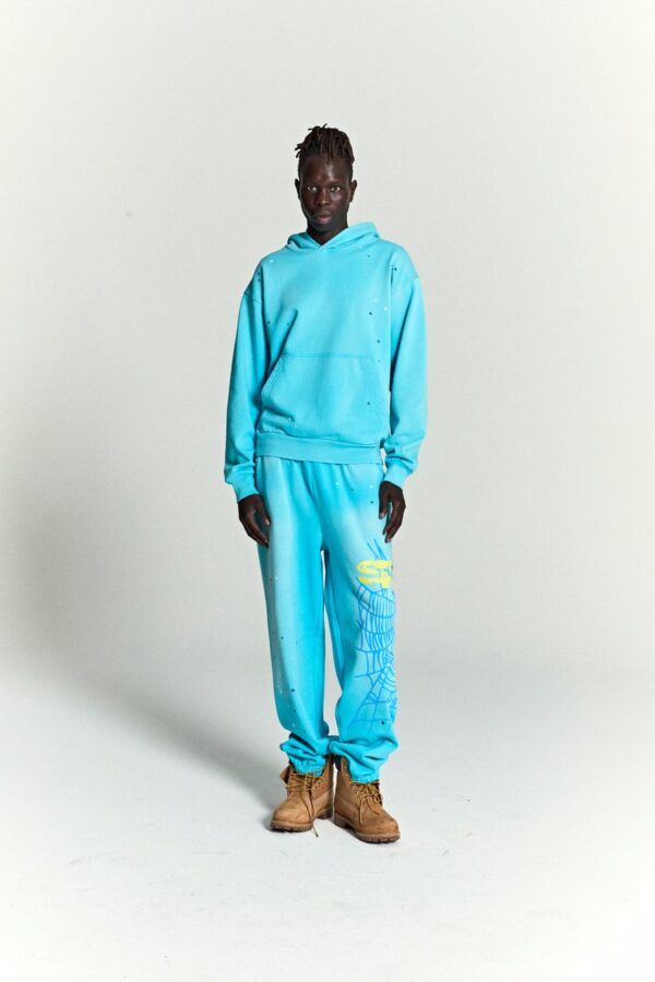 SP5DER HEAVY WEB HOODIE LIGHT BLUE