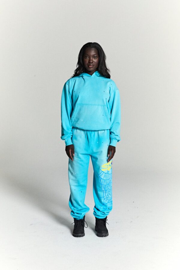 SP5DER HEAVY WEB HOODIE LIGHT BLUE