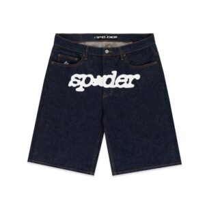 SP5DER V3 LOGO DENIM SHORT BLACK