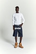 SP5DER V3 LOGO DENIM SHORT BLACK