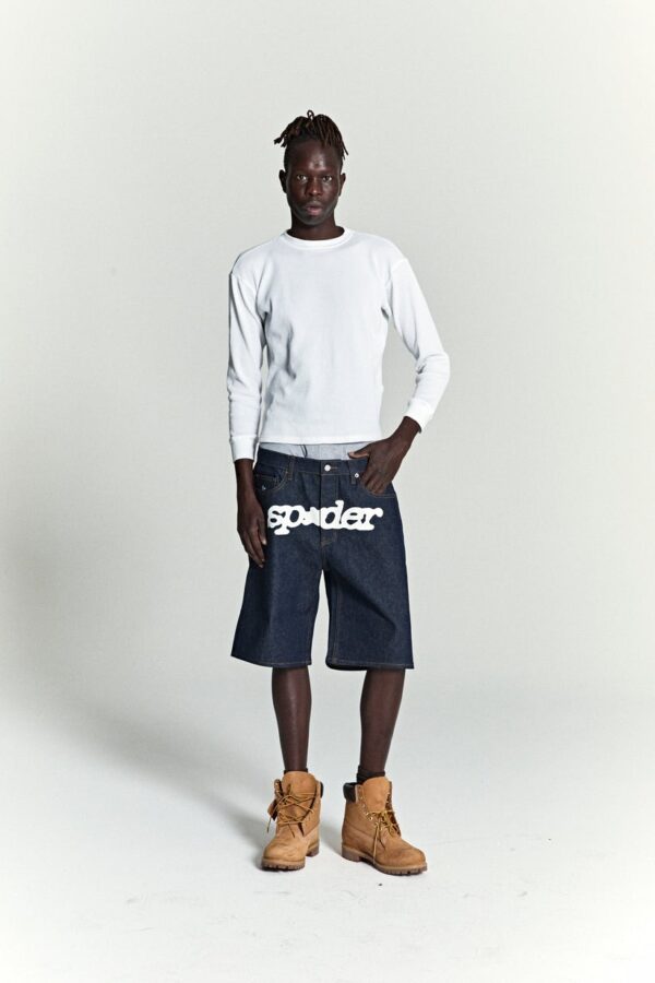 SP5DER V3 LOGO DENIM SHORT BLACK