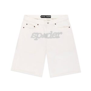 SP5DER V3 LOGO DENIM SHORT WHITE