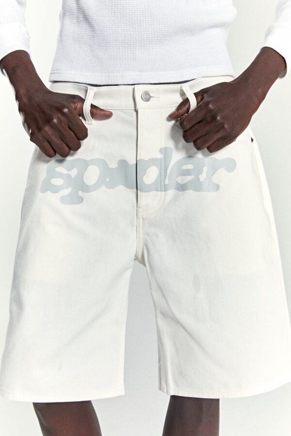 SP5DER V3 LOGO DENIM SHORT WHITE